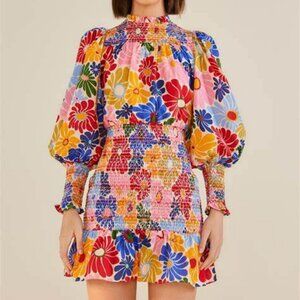 Farm Rio - Sand Sunny Daisies Mini Dress